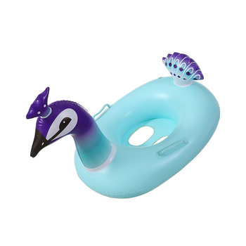 Удебелен екологично чист PVC павлиново син плувен ринг за деца, надуваема играчка за басейн