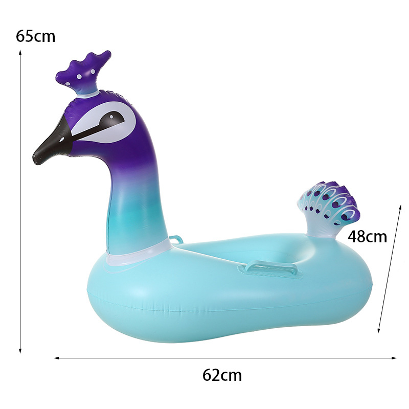 Удебелен екологично чист PVC павлиново син плувен ринг за деца, надуваема играчка за басейн