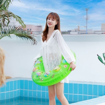 Надуваем двуслоен плувен пръстен с кристален дизайн, усилен спасителен пояс с две въздушни камери за възрастни и деца