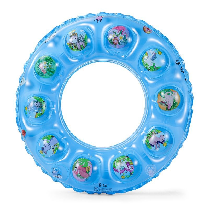 Надуваем двуслоен плувен пръстен с кристален дизайн, усилен спасителен пояс с две въздушни камери за възрастни и деца