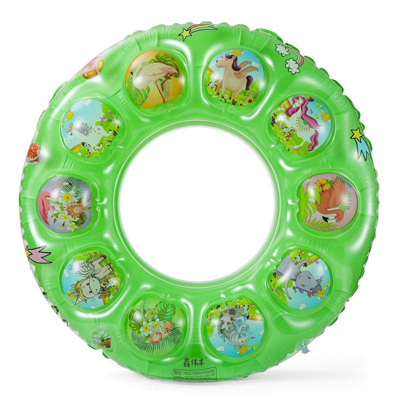 Надуваем двуслоен плувен пръстен с кристален дизайн, усилен спасителен пояс с две въздушни камери за възрастни и деца