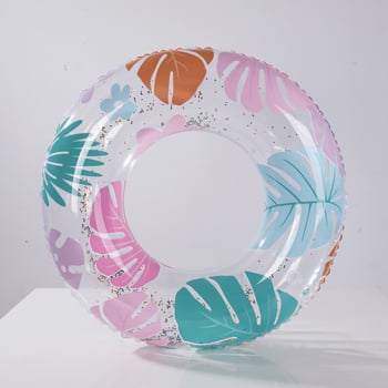 Детски надуваем плувен ринг с принт на лист, екологично PVC, удебелен и по-голям размер