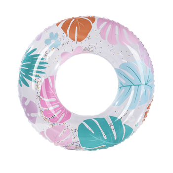 Детски надуваем плувен ринг с принт на лист, екологично PVC, удебелен и по-голям размер