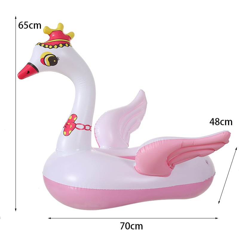 Кралски бял лебед – дебела надуваема водна играчка, симпатичен творчески плувателен ринг за деца, за открита употреба