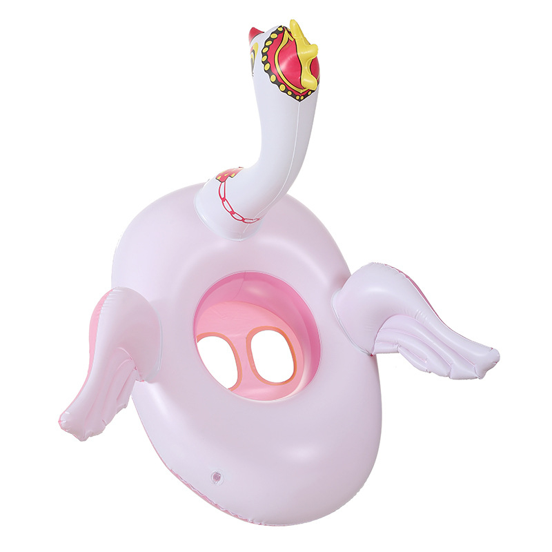 Кралски бял лебед – дебела надуваема водна играчка, симпатичен творчески плувателен ринг за деца, за открита употреба