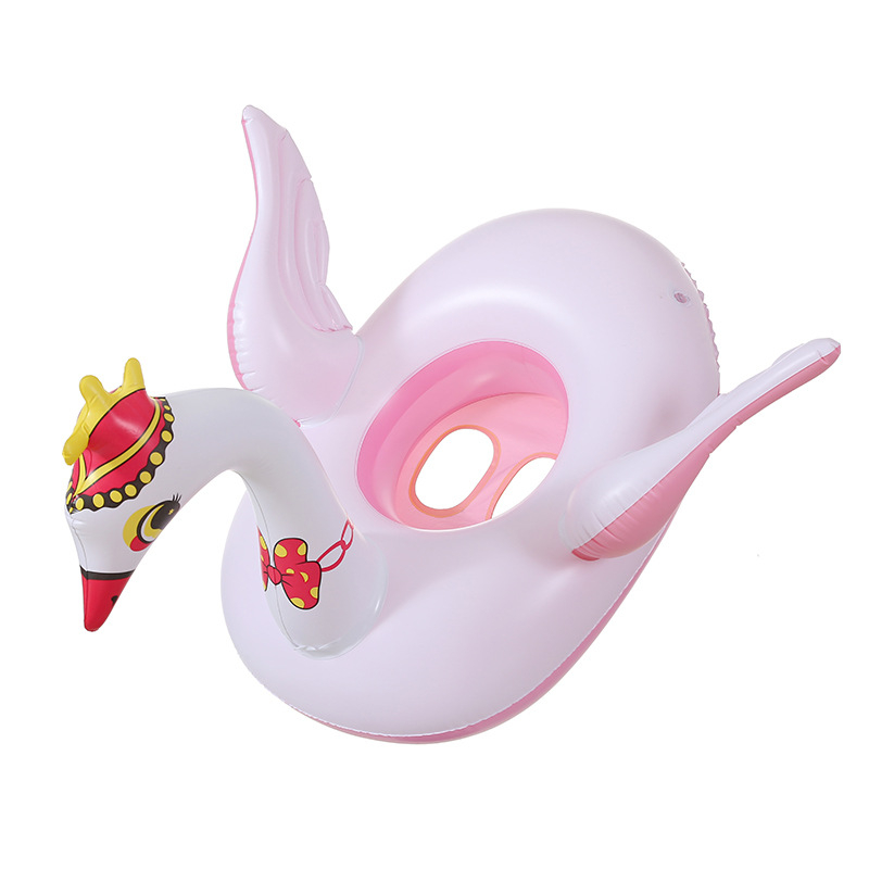 Кралски бял лебед – дебела надуваема водна играчка, симпатичен творчески плувателен ринг за деца, за открита употреба