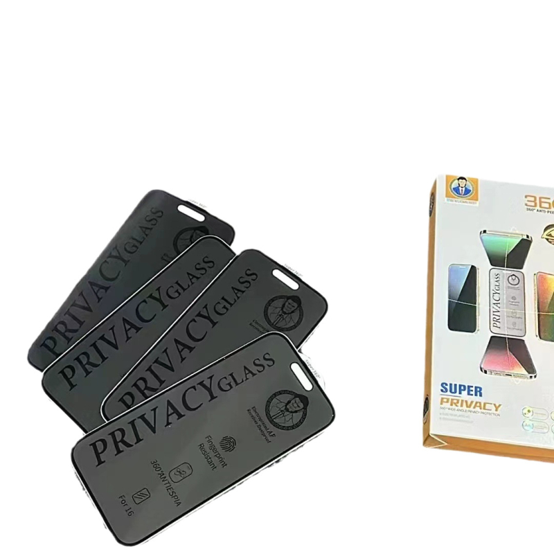 Protector de ecran din sticlă securizată cu intimitate 360° pentru iPhone 15 Pro Max – Anti-Peep și rezistent la praf