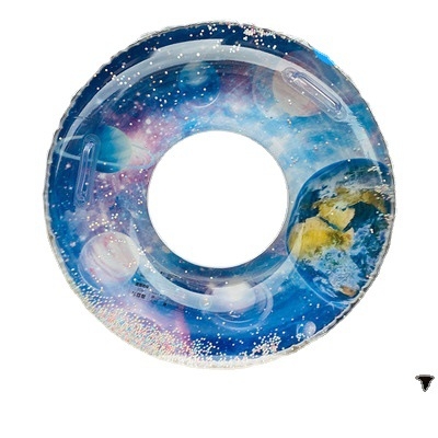 NJO Veliki donut plivački prsten, kavne boje, napuhljiv PVC, debljine 0,25 mm, visok uzgon za odrasle