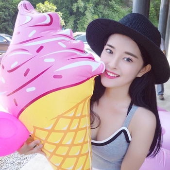 Надуваем пръстен за плуване с форма на сладолед, за възрастни, усилен за лятна водна игра