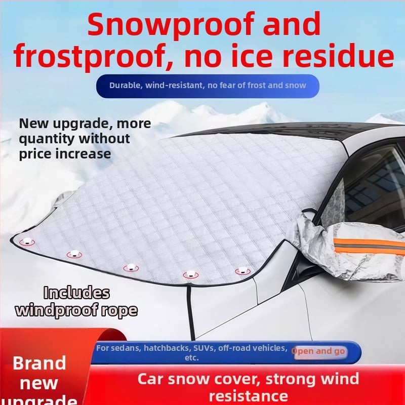 Μαγνητικό κάλυμμα μπροστινού παρμπρίζ αυτοκινήτου με σκίαστρο, προστασία από χιόνι και πάγο (μισό κάλυμμα)