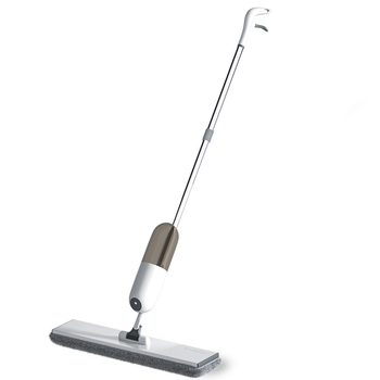 Plosnati mop s raspršivanjem vode, aluminijski spoj, mikrovlakno, teleskopska drška 100–120 cm, čišćenje bez dodira