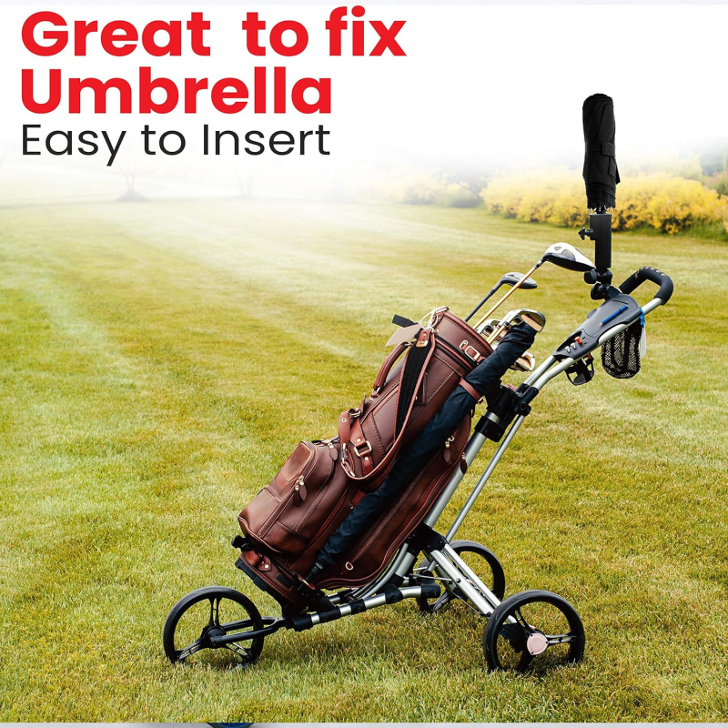 Držač golf kišobrana, crna plastična cijev s podesivim kutem