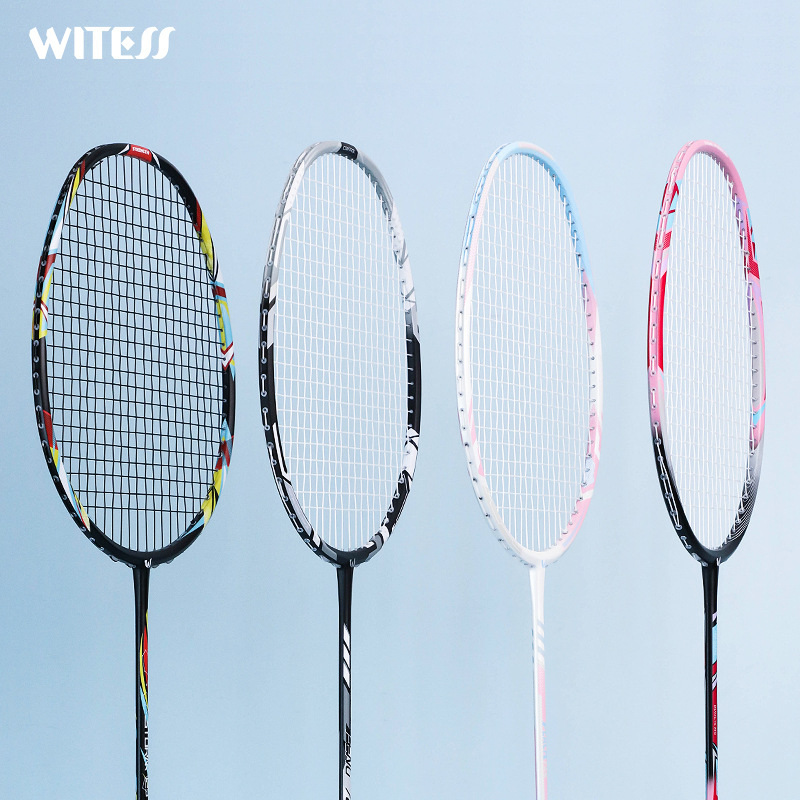 WITESS badminton reketa, potpuno karbonska, izdržljiva za odrasle