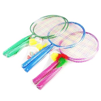 Dječji reket za badminton s kratkom drškom, uz dvije lopte, u raznobojnim bojama