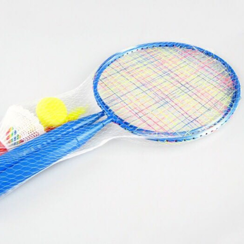 Dječji reket za badminton s kratkom drškom, uz dvije lopte, u raznobojnim bojama
