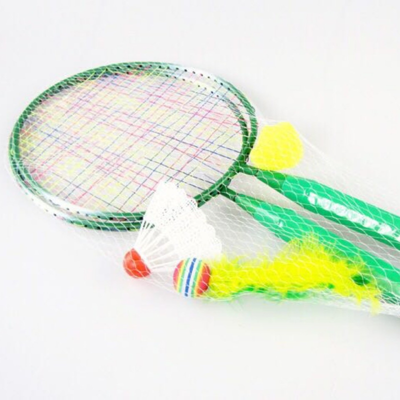 Dječji reket za badminton s kratkom drškom, uz dvije lopte, u raznobojnim bojama