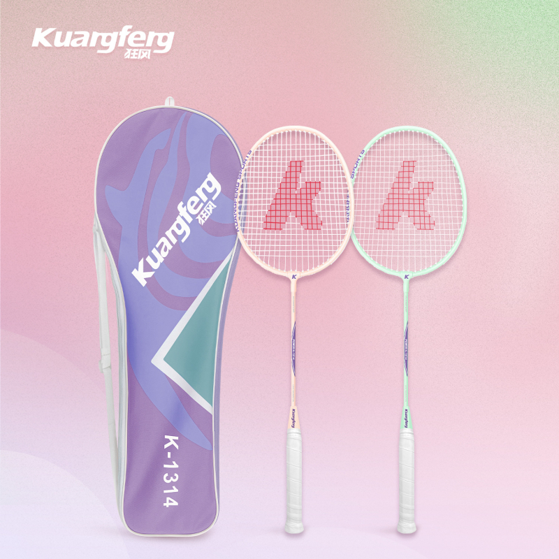 K1314 karbonska badminton raketa, srednji šaft, izdržljiv dizajn apsorpcije udara, protivklizni držač