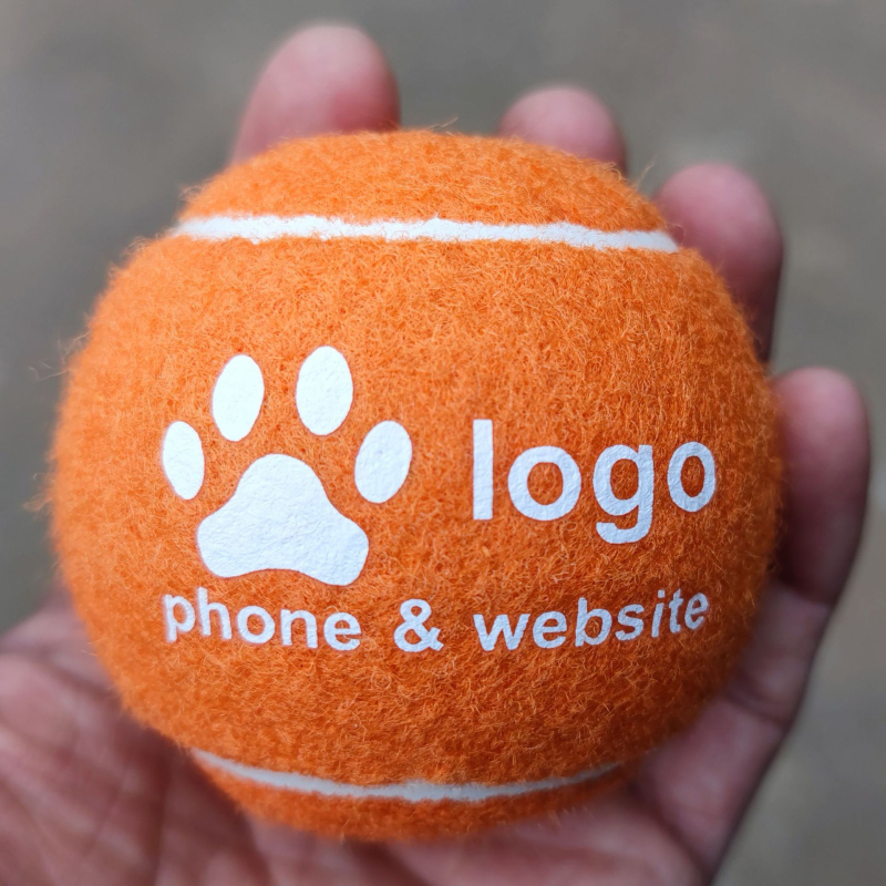 Plava ekološki prihvatljiva lopta za kućne ljubimce s tiskom logotipa za veterinarske klinike, prilagodba logotipa, promjer 63 mm