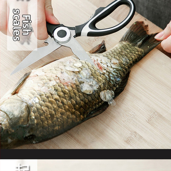 Nerezové kuchynské nožnice na rezanie kostí a mäsa, viacúčelové, šetria námahu