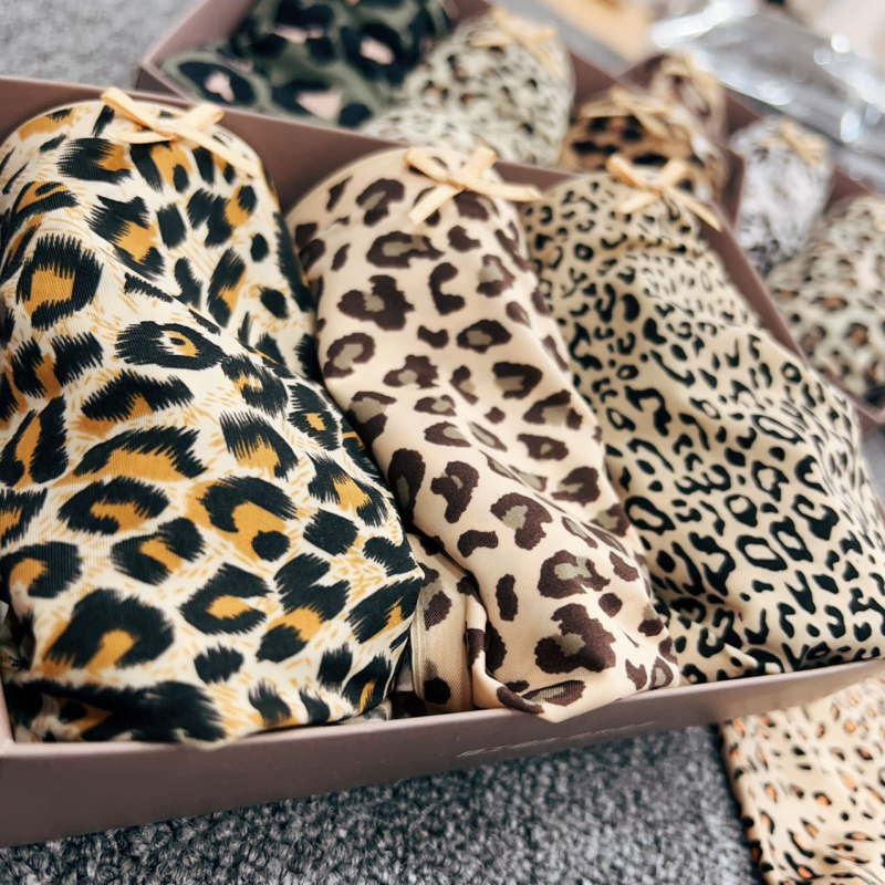 Ženske gaćice s leopardim uzorkom, srednji porast, bez šavova, samoljepivi rubovi, udobne i prozračne Ice Silk