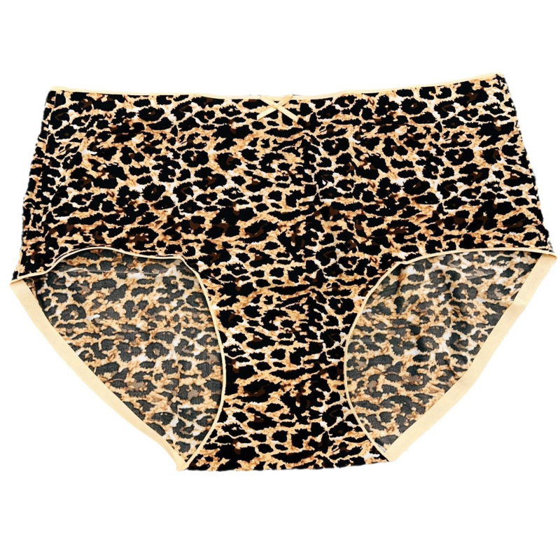 Ženske gaćice s leopardim uzorkom, srednji porast, bez šavova, samoljepivi rubovi, udobne i prozračne Ice Silk
