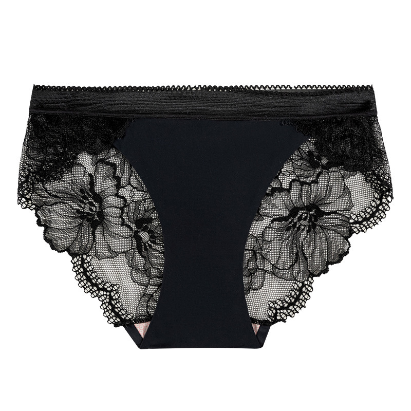 Seksi besprijekorne gaćice od ice silk s čipkastim detaljima, srednji pojas, prozračne, s pamukom uložkom