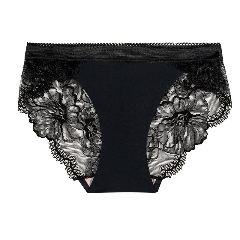 Seksi besprijekorne gaćice od ice silk s čipkastim detaljima, srednji pojas, prozračne, s pamukom uložkom