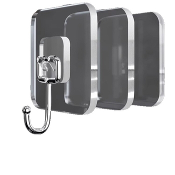 Set od 5 prozirnih ljepljivih kuka za zid, bez bušenja, nosivost 5–10 kg po kuki, moderni minimalistički dizajn