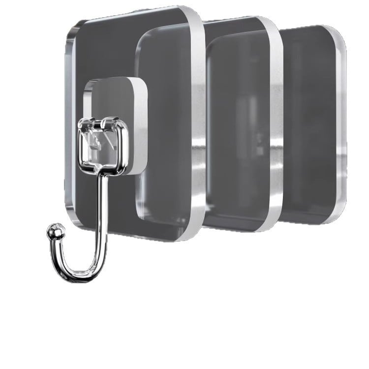 Set od 5 prozirnih ljepljivih kuka za zid, bez bušenja, nosivost 5–10 kg po kuki, moderni minimalistički dizajn