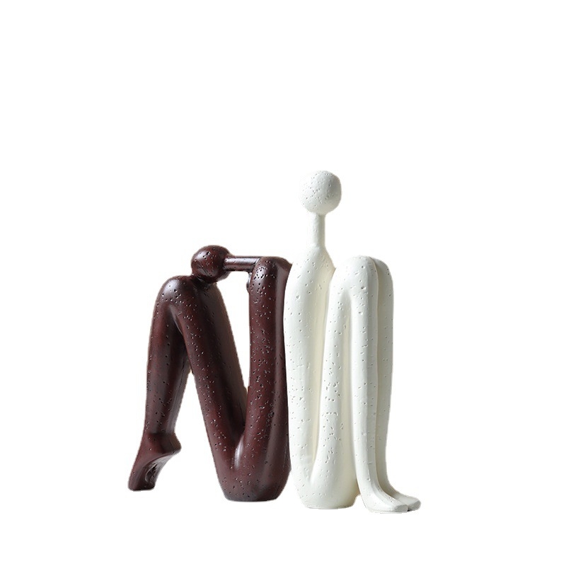 Skulptura Back-to-Back Stickman – retro dekor za knjižnicu, vinski ormar i držači za knjige