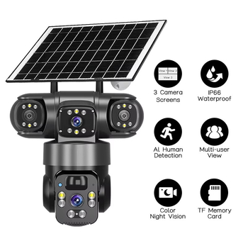 QL19 Panoramska 360° bežična inteligentna solarna kamera s trostrukim gledanjem (Wi‑Fi/4G)