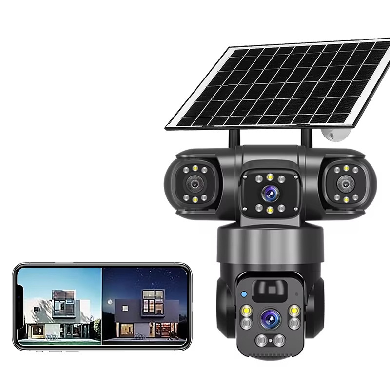 QL19 Panoramska 360° bežična inteligentna solarna kamera s trostrukim gledanjem (Wi‑Fi/4G)