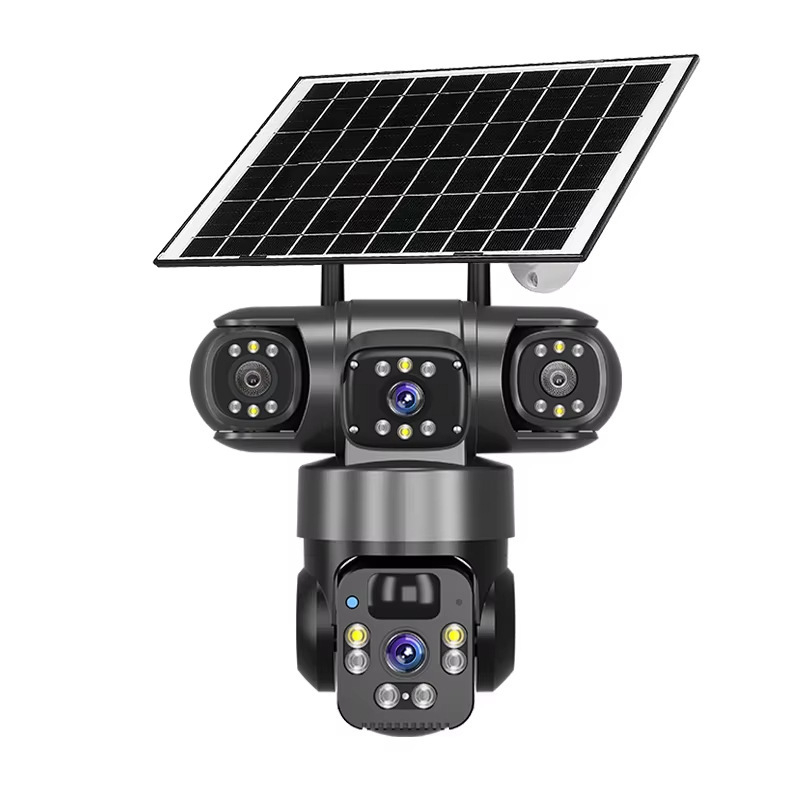QL19 Panoramska 360° bežična inteligentna solarna kamera s trostrukim gledanjem (Wi‑Fi/4G)