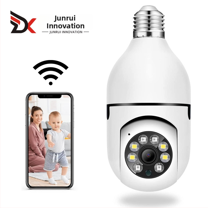 A6 kamera s dvojitým osvetlením a plnofarebným nočným videním, žiarovková kamera, E27, bezdrôtové Wi-Fi, domáce monitorovanie