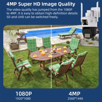 ICSEE vanjska dvostruka kamera za nadzor, 360° pokrivenost, HD monitor