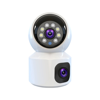 Bezdrôtová Wi‑Fi kamera určená na vnútorné aj vonkajšie použitie so dvojitými objektívmi a 360° otočením