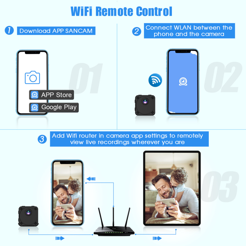 4K kamera za kućni nadzor s noćnim vidom, daljinski nadzor putem mobilnog telefona, bežična Wi‑Fi kamera