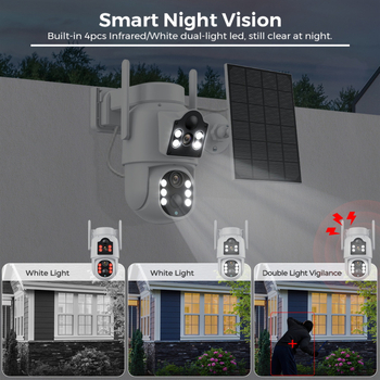 ICSEE solarna bežična kamera s PTZ 360° i noćnim vidom u boji, 3MP/2K, 4mm objektiv