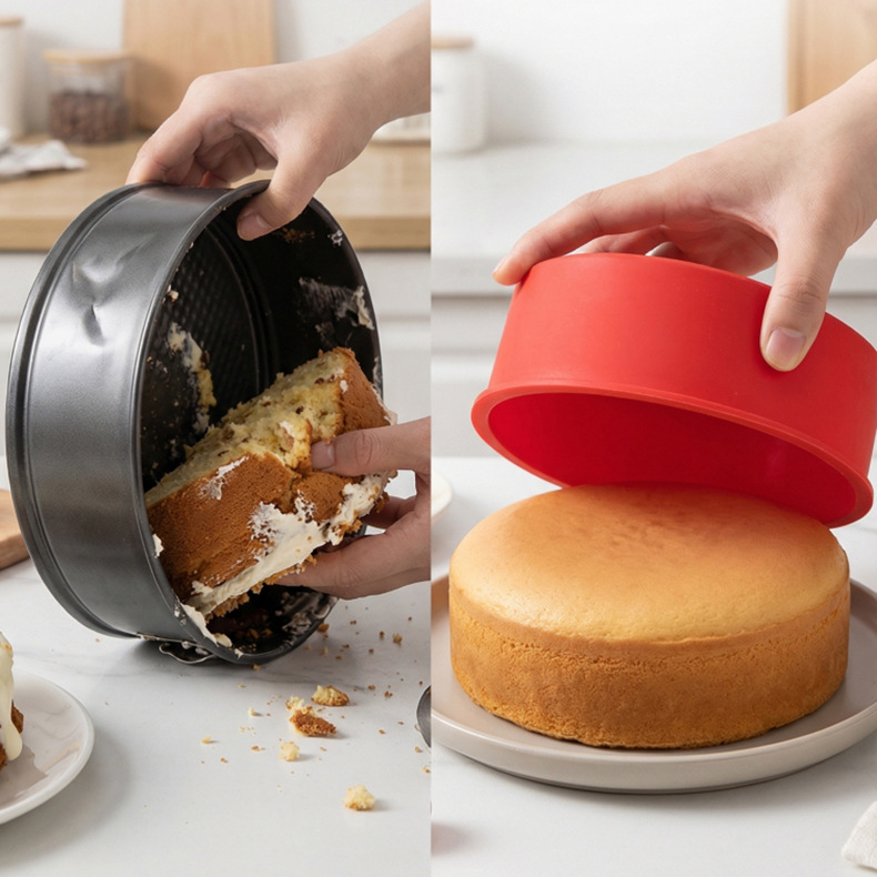 Silicone torta forma s visokim zidovima, okrugla šifon torta kalup za pečenje, veličine 4/6/8/10 inča