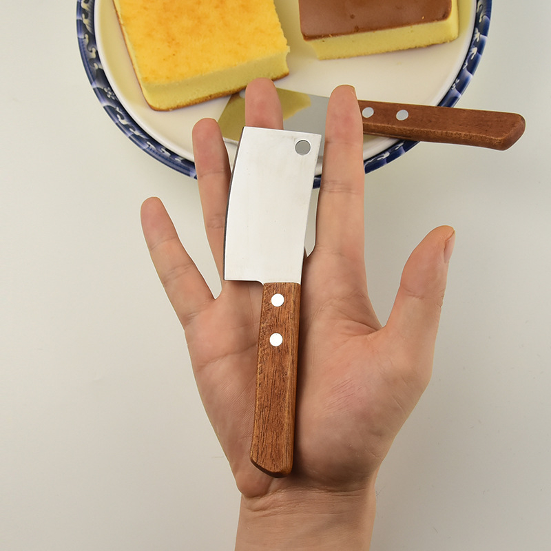Nerđajući čelični set noževa za maslac, džem i sir s drvenom ručkom – nož za mazanje i spatula, kuhinjski alat u japanskom stilu