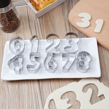 Set čeličnih kalupa za kekse s brojevima 0–8 za kućno DIY pečenje
