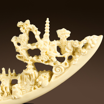 Kineska resin skulptura u boji slonova kost za ulazni prostor i ured, moderan minimalistički dizajn