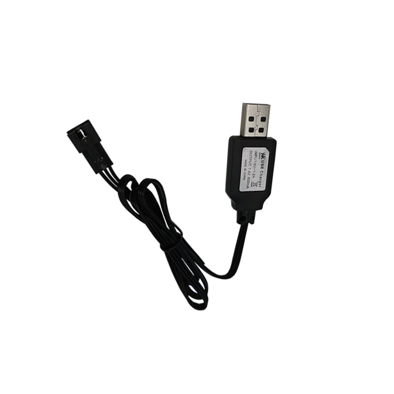 USB kabel za punjenje Li baterije RC automobila 7,4V, SM-3P priključak, zaštita i indikator