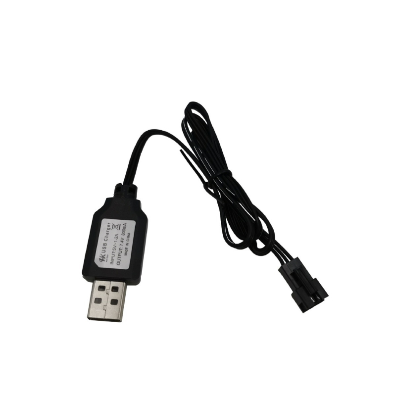 USB kabel za punjenje Li baterije RC automobila 7,4V, SM-3P priključak, zaštita i indikator