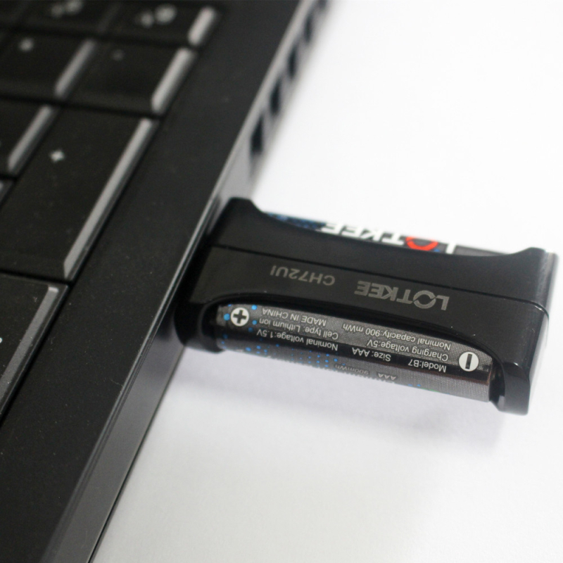 LOTKEE Punjač baterija, USB napajanje, 2 pretinca za AAA litijske baterije