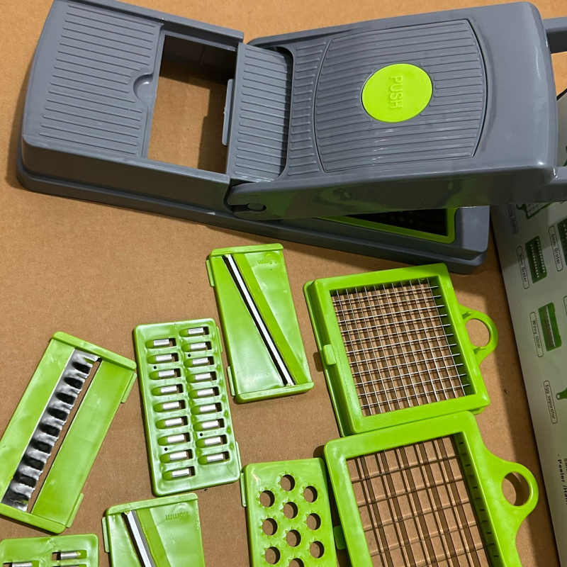 14-djelni višenamjenski kuhinjski rezač povrća – rezanje na ploške, ribanje i sjeckanje