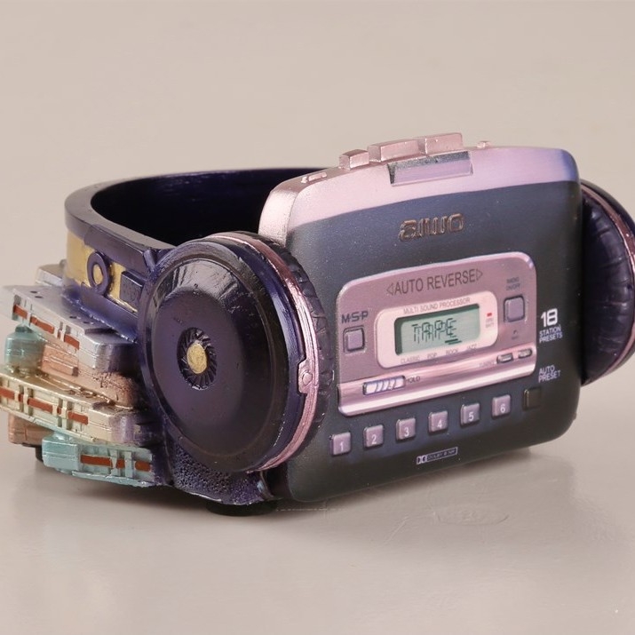 Walkman-stil ukras od smole, posuda za biljke i multifunkcionalno skladište