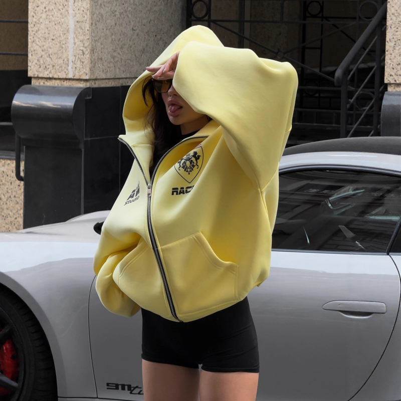 Američki stil za jesen-zimu oversize 3D printana hoodie jakna s kapuljačom za žene, zip, streetwear