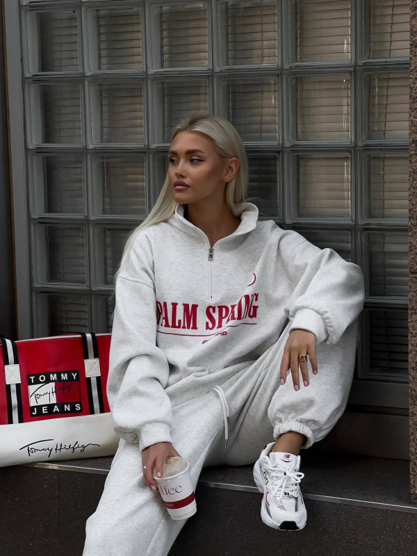 Ženski dvodijelni set: dukserica sa zipom i hlače s dugim rukavima, jesenja nova kolekcija, opušteni casual stil, tisk s slovima
