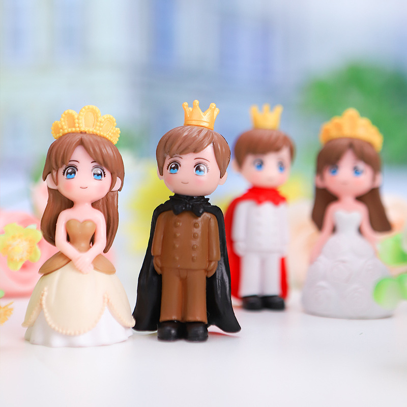Par princ i princeza – mini krajinski ukrasi od plastike za vrt, DIY dekoracije za tortu